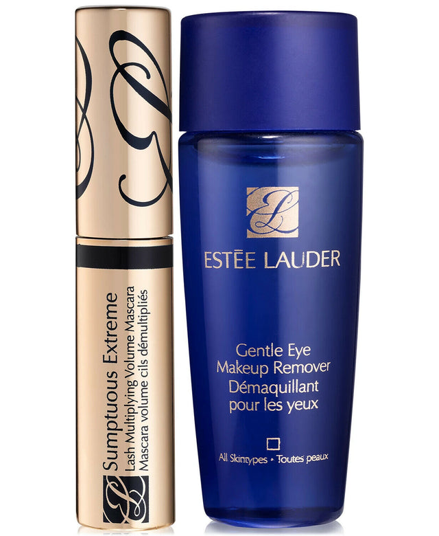 Extreme Lashes Set Estee Lauder: Gentle Eye, Makeup Remover Lotion, 30 ml + Sumptuous Extreme, Waterproof, Volumizing, Mascara, Black, 2.8 ml - Feel You