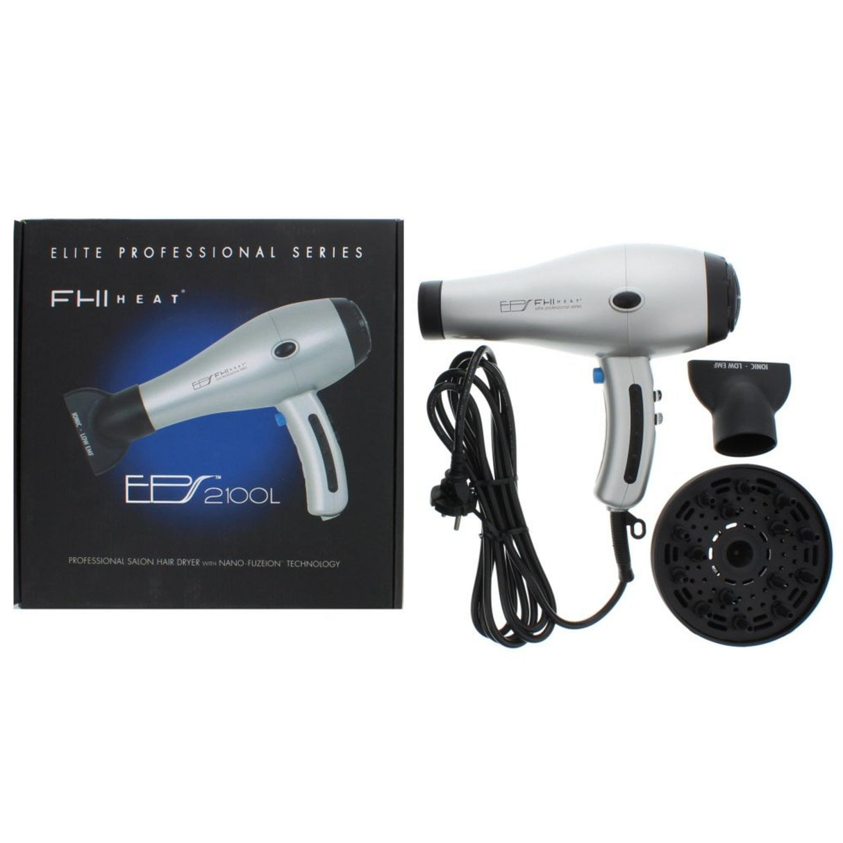 FHI Heat, Elite Professional Series, Electric Hair Dryer, Silver - Feel You