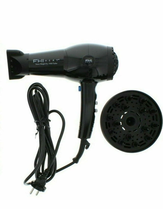 FHI Heat, Nano Weight Pro 1900 Turbo, Electric Hair Dryer, Black - Feel You