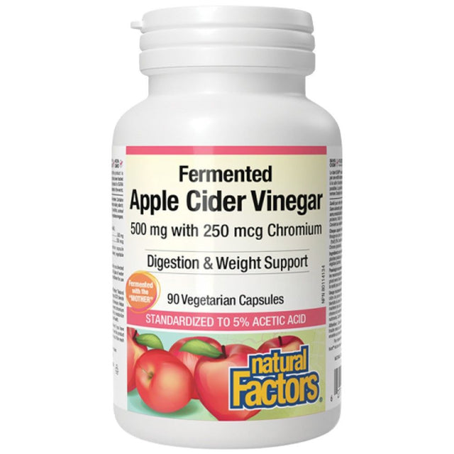 Fermented Apple Cider Vinegar 500 mg | Plus Chromium 250 mcg - 90 капсули - Feel You