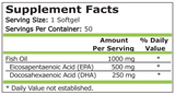 FISH OIL 1000 mg - 500 EPA / 250 DHA - 50 Softgels
