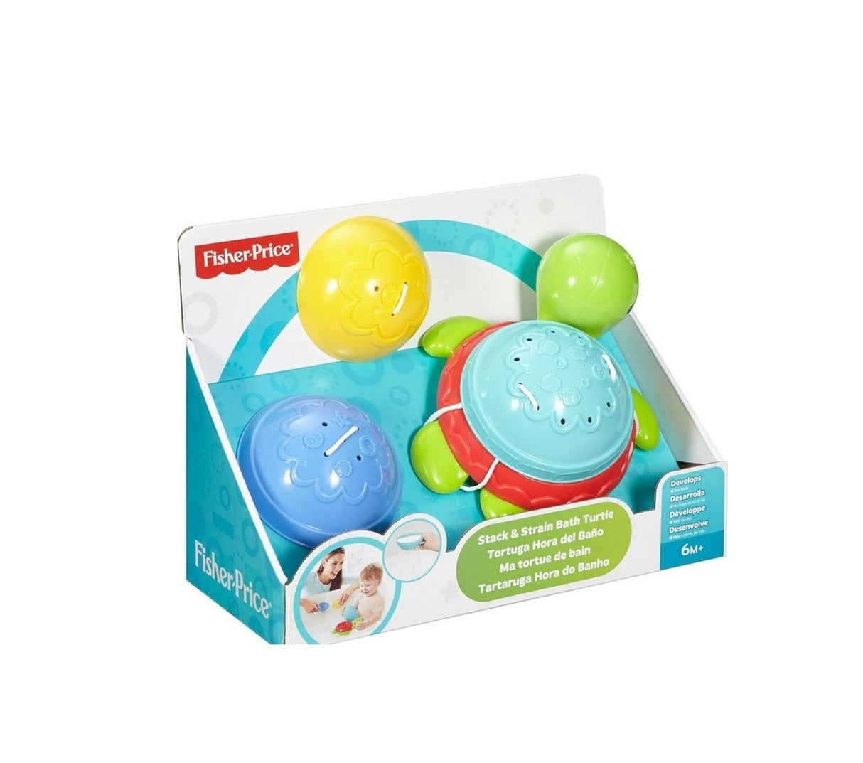 Fisher Price, Stack & Strain, Bath Turtle, Unisex, 6+ months - Feel You