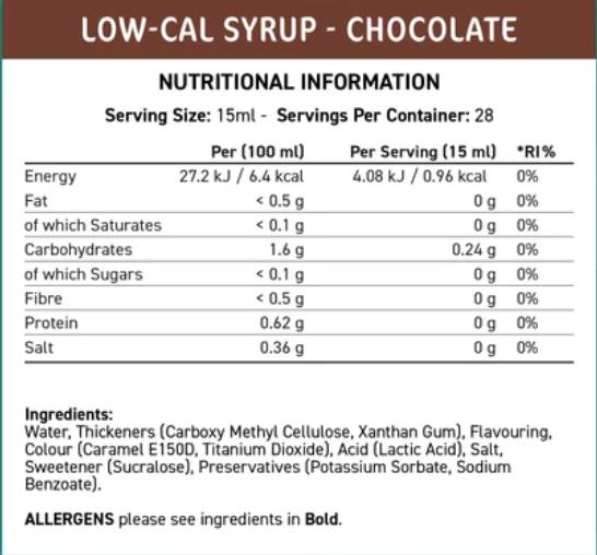 Fit Cuisine Low-Cal Syrup | Chocolate - 425 мл - Feel You