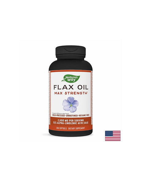 Flax Oil Max Strenght 57% ALA/ Ленено масло 1300 mg х 200 капсули Nature’s Way - Feel You