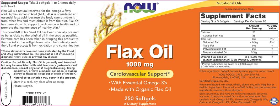 Flax Oil Organic 1000 mg - 100 Гел капсули - Feel You