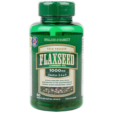 Flaxseed Linseed Oil 1000 mg / Omega 3-6-9 - 60 Гел капсули - Feel You