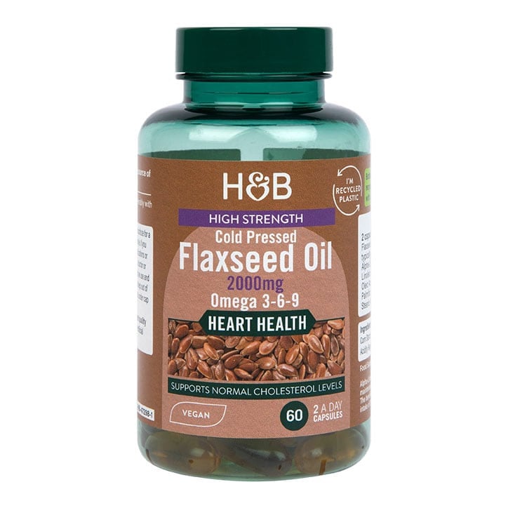 Ленено масло студено пресовано (Flaxseed Oil) 1000мг 60 капсули, H&B - Feel You