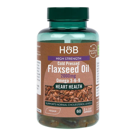Ленено масло студено пресовано (Flaxseed Oil) 1000мг 60 капсули, H&B - Feel You