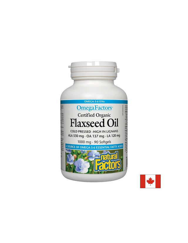 Flaxseed Oil - Ленено масло 1000 mg, 90 софтгел капсули Natural Factors - Feel You