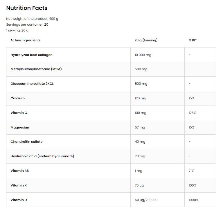 Flex Aid - KEEZA | Collagen + Glucosamine, Chondroitin, MSM, Hyaluronic Acid 400 грама - Feel You
