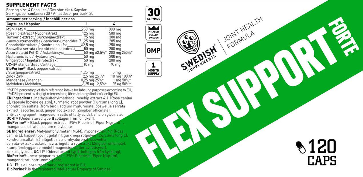 Flex Support Forte | with UC-II® - 120 капсули - Feel You