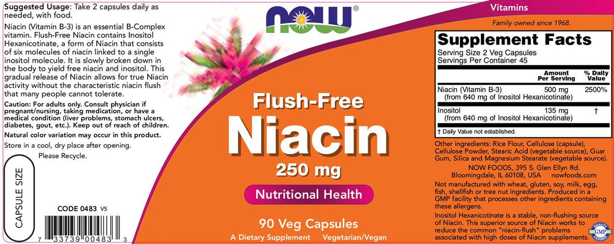 Flush-Free Niacin 250 mg - 90 капсули - Feel You