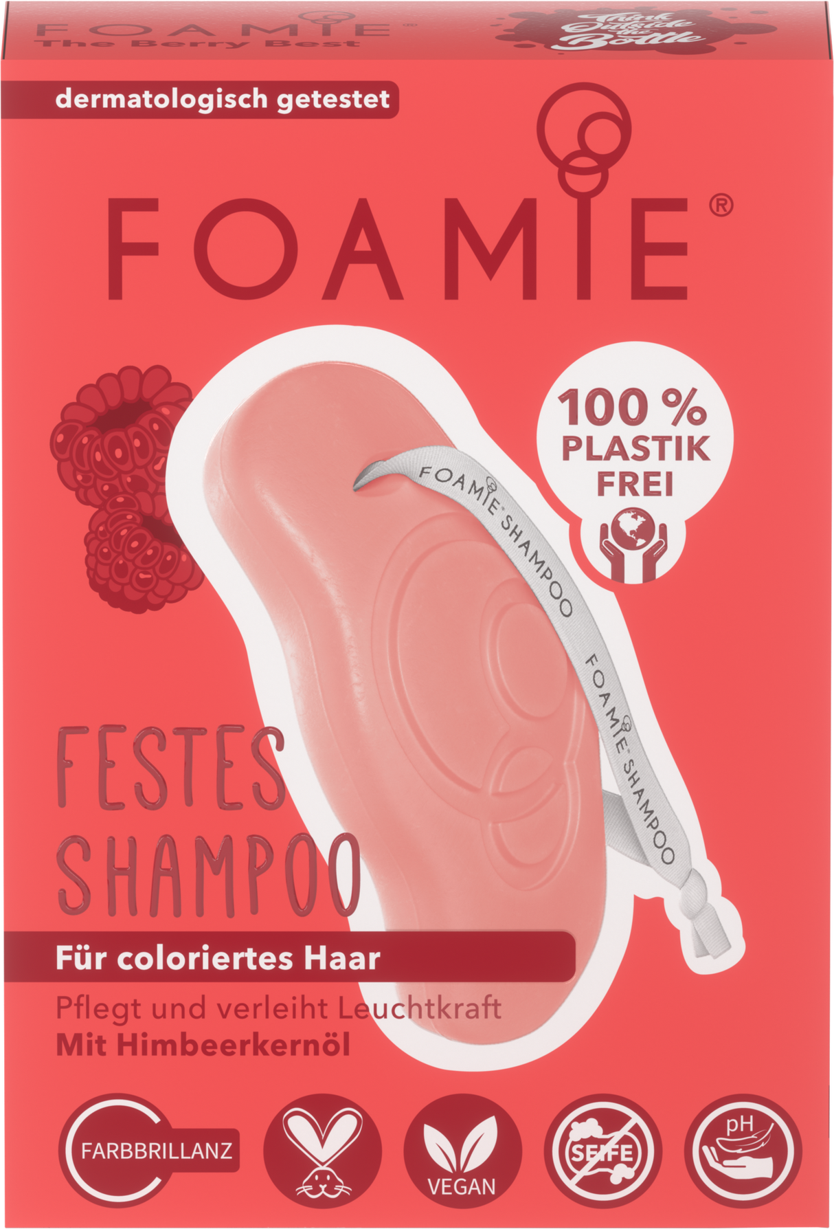 Foamie, The Berry Best, Hair Shampoo Bar, For Colour Protection, 80 g - Feel You