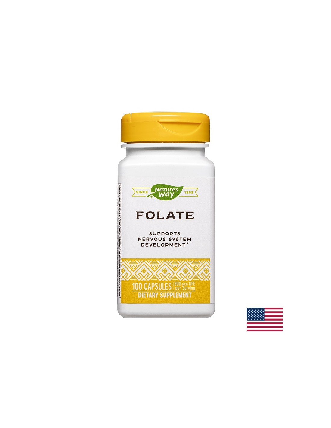 Folate - Фолат 800 µg / Фолиева киселина 480 µg, 100 капсули Nature’s Way - Feel You