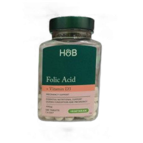 Folic Acid 400 mcg + Vitamin D 400 IU / Pregnancy Support - 180 Таблетки - Feel You