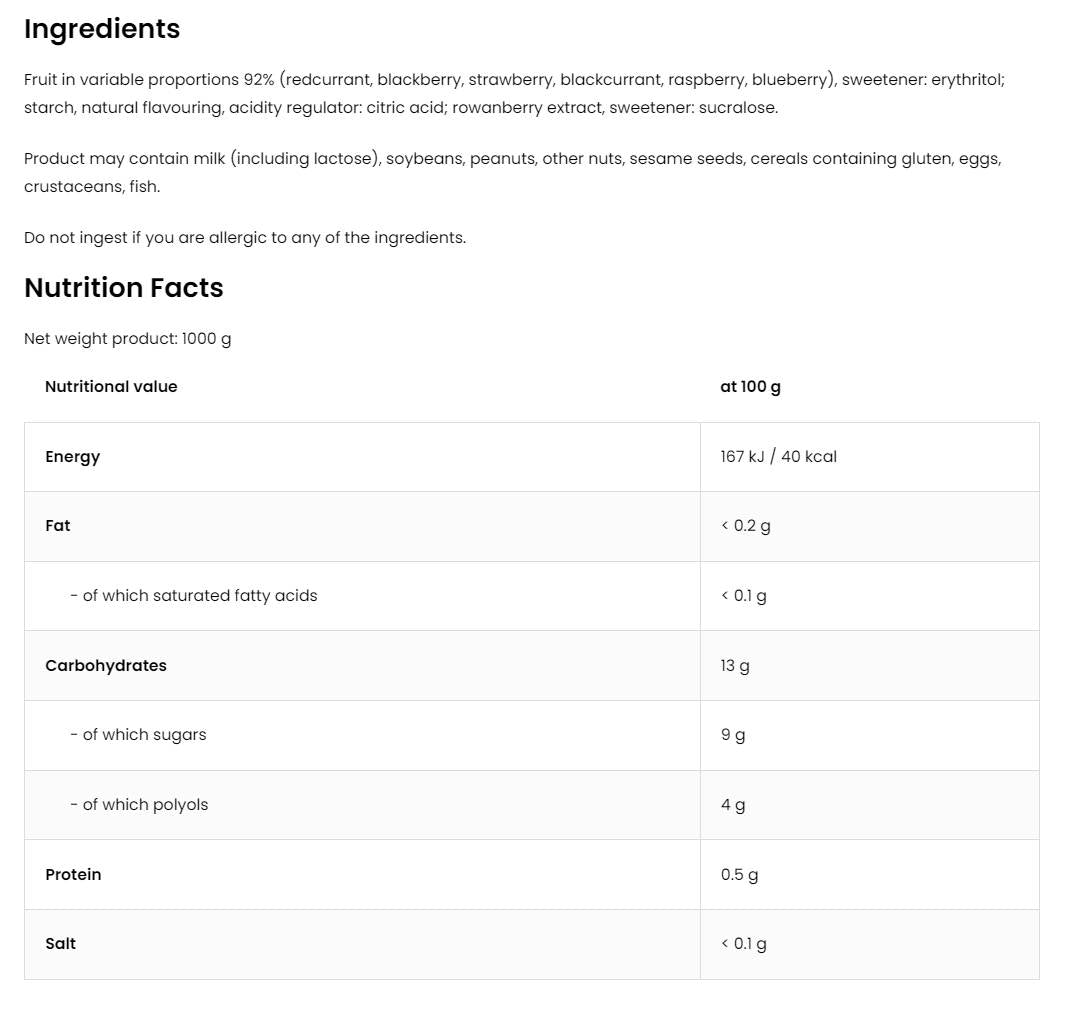 Forest Fruit Jelly | 92% Real Fruits ~ No Added Sugar 1000 грама - Feel You