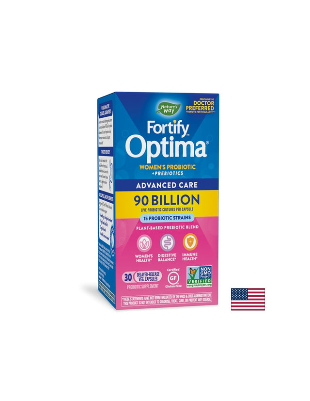 Fortify™ Optima® Women’s Advanced Care - Пробиотик и пребиотици за жени, 90 милиарда активни пробиотици, 30 капсули Nature’s Way - Feel You