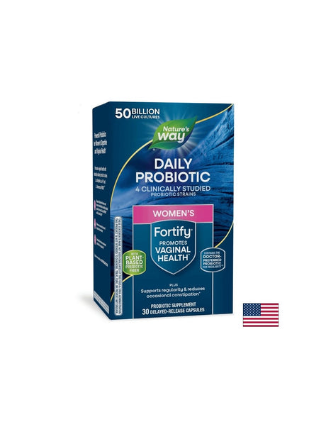Пробиотик + пребиотици за жени – високо дозирани - Fortify Women‘s Probiotic, 50 млрд. активни пробиотици, 30 капсули - Feel You