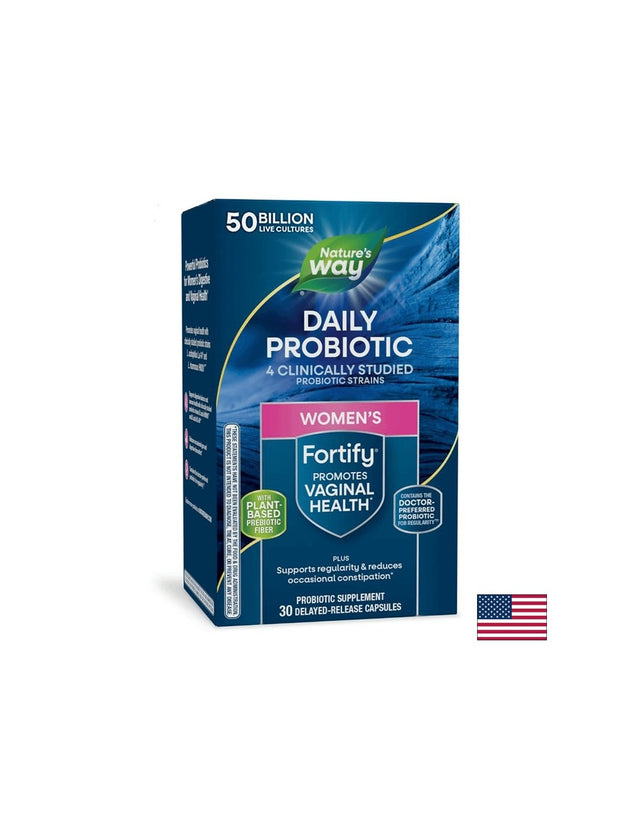 Пробиотик + пребиотици за жени – високо дозирани - Fortify Women‘s Probiotic, 50 млрд. активни пробиотици, 30 капсули - Feel You