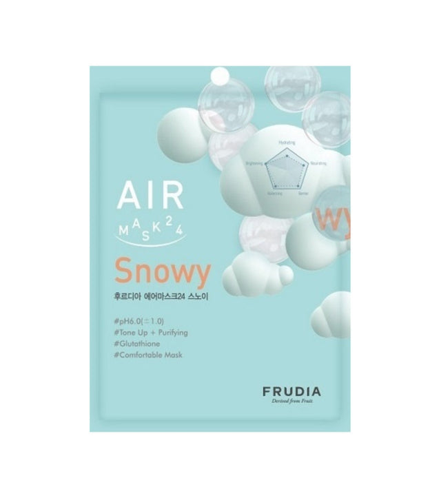 Frudia, Air 24 Snowy, Brightening, Sheet Mask, For Face, 25 ml - Feel You