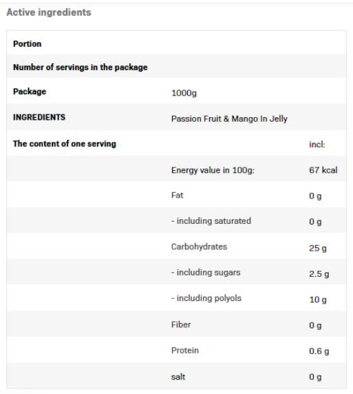 Frulove in Jelly | Passion Fruit & Mango - 1000 грама - Feel You