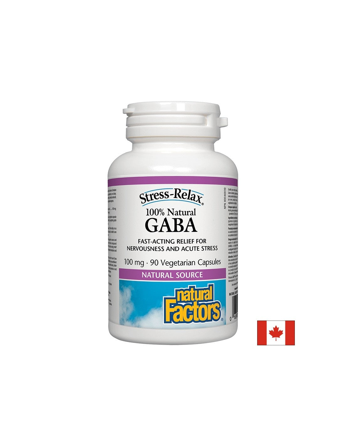 GABA 100% Natural/ Гама-АминоБутирова Киселина 100 mg х 90 капсули Natural Factors - Feel You