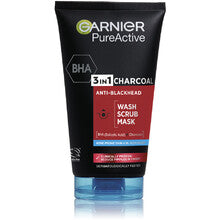 GARNIER - 3v1 Black Pure Active (Intensive Charcoal Anti-Blackhead) 150ml - 150ml - Feel You