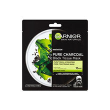 GARNIER - Black Textile Mask with Seaweed Extract Pure Charcoal Skin Natura l s (Black Tissue Mask) 28 g - 28.0g - Feel You