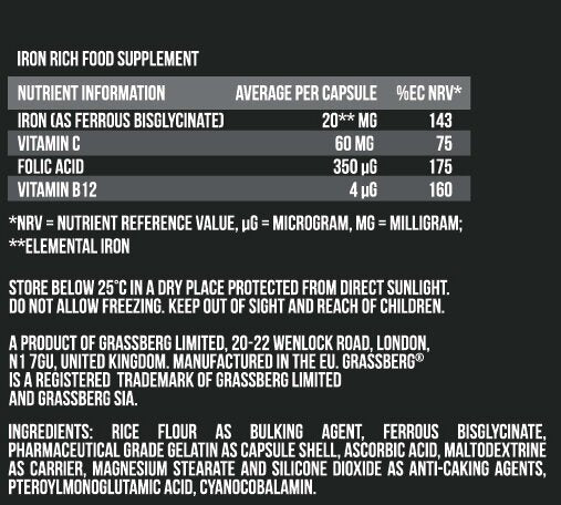 GRASSBERG Iron Complex  60 Caps - Feel You