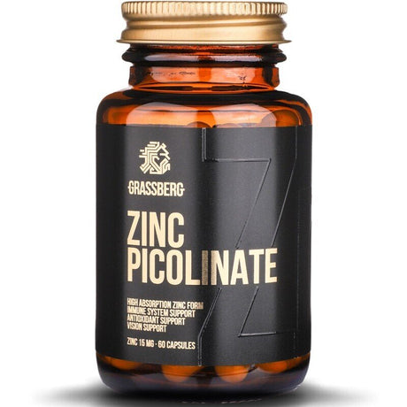 GRASSBERG Zinc Picolinate 15mg - High Absorbtion 60 Caps - Feel You