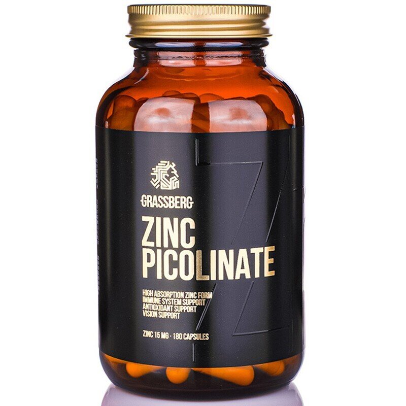 GRASSBERG Zinc Picolinate 15mg - High Absorbtion 60 Caps - Feel You