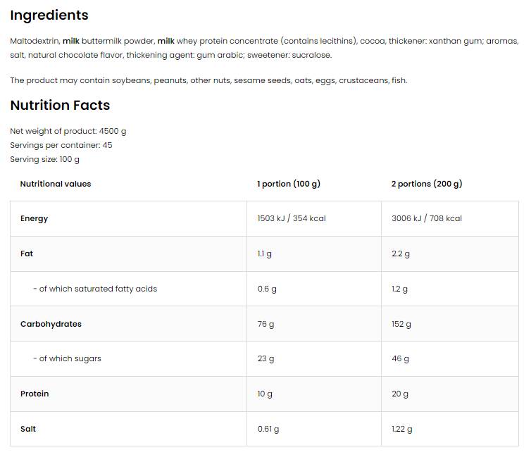 GainLicious / Rapid Mass Gainer 4500 грама - Feel You