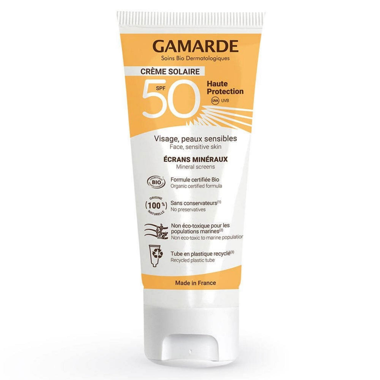 Gamarde, Gamarde, Bio, Sun Protection, Sunscreen Cream, For Face, SPF 50, 40 ml - Feel You