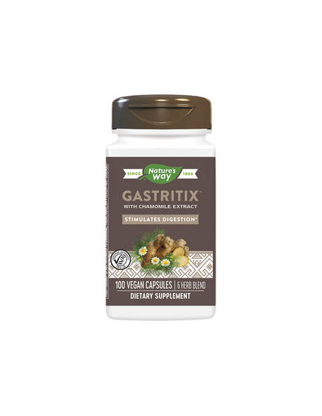 Gastritix™ - Гастритикс™ – билкова формула срещу газове и подут корем, 100 капсули Nature’s Way - Feel You