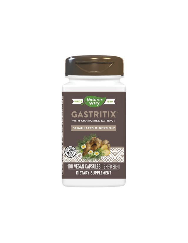 Gastritix™ - Гастритикс™ – билкова формула срещу газове и подут корем, 100 капсули Nature’s Way - Feel You