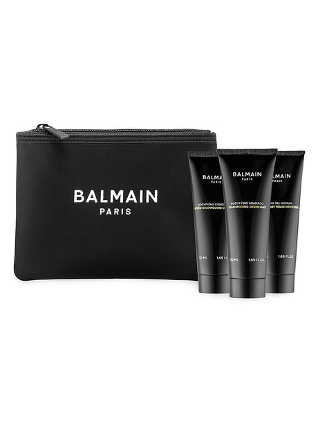 Gift Set Balmain: Homme, Hair Conditioner, Bodyfying, 50 ml + Homme, Hair Shampoo, Bodyfying, 50 ml + Homme, Cleaning, Shower Gel, Body, All Skin Types, 50 ml - Feel You