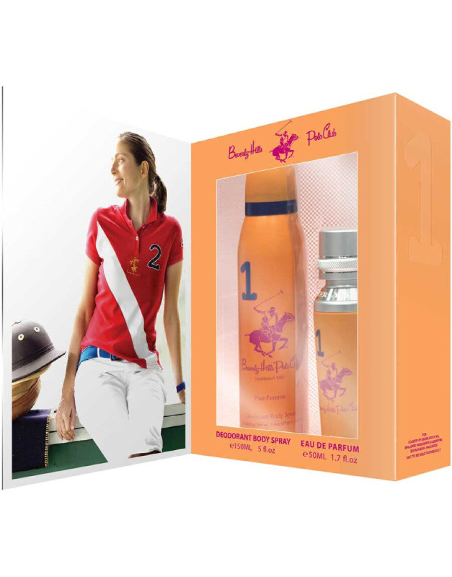 Gift Set Beverly Hills Polo Club: 1982 - Sport 1, Eau De Parfum, For Women, 50 ml + 1982 - Sport 1, Anti-Perspirant, Deodorant Spray, For Women, 150 ml - Feel You