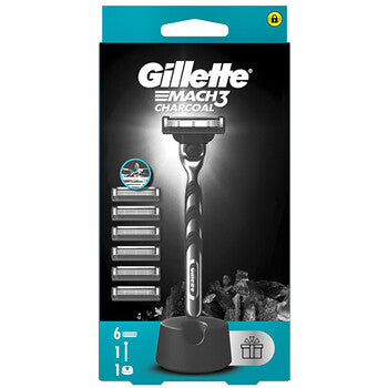 Gillette - Mach3 Charcoal - razor + 6 replacement heads - Feel You