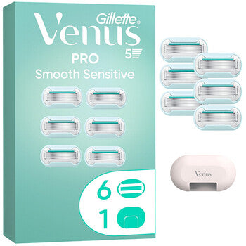 Gillette - Pro Smooth Sensitive ( 6 ks ) - Náhradní hlavice + kryt - Feel You