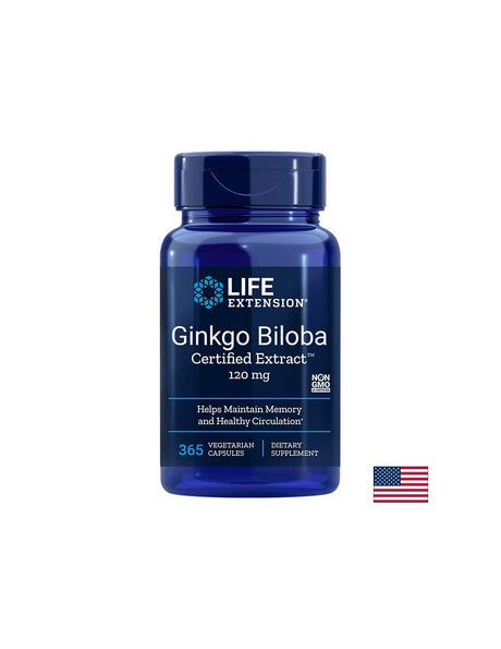 Ginkgo Biloba Certified Extract™ / Гинко билоба 120 mg х 365 капсули - Feel You