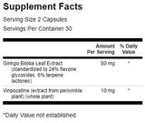 Ginkgo with Vinpocetine (Standardized) 40 mg - 60 капсули - Feel You