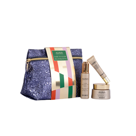 Glow & Behold Trio Set Ahava: Crystal Osmoter X6, Smoothing, Cream, For Face, 50 ml + Osmoter Concetrate, Illuminating, Eye Serum, 15 ml + Crystal Osmoter X6, Firming & Radiance, Serum, For Face, 30 ml + Ahava, GWP Textile Pouch - Feel You