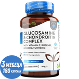 Glucosamine Chondroitin /180 капсули, 90 дни/ with Turmeric, Ginger & Vitamin C Nutravita - Feel You