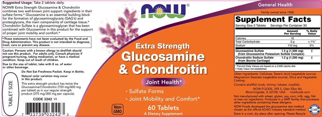 Glucosamine & Chondroitin / Extra Strength - 60 Таблетки - Feel You