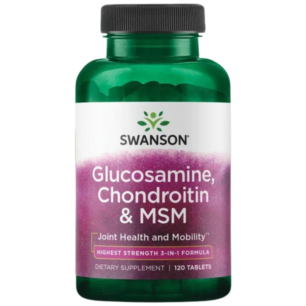 Glucosamine, Chondroitin & MSM - Highest Strength - 120 Таблетки - Feel You