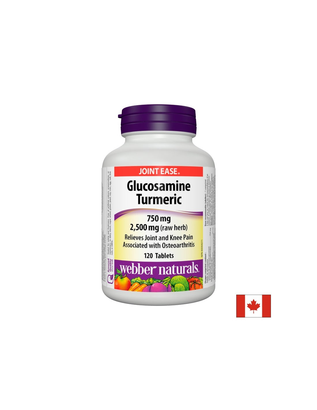 Glucosamine Turmeric - Глюкозамин Сулфат + Kуркума - Здрави стави, 120 таблетки Webber Naturals - Feel You