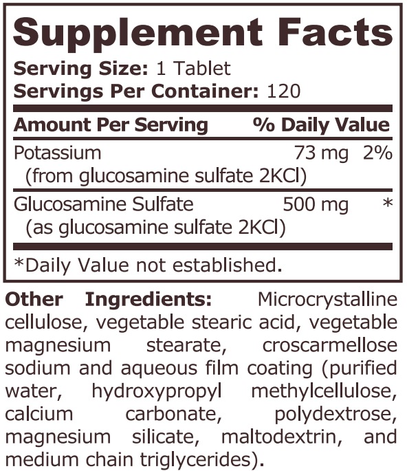 GLUCOSAMINE SULFATE 500 mg - 120 tablets
