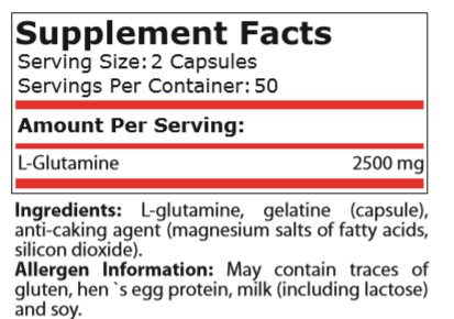 GLUTAMINE CAPSULES 1250 mg - 100 капсули