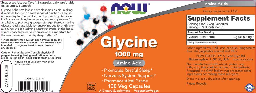 Glycine 1000 mg - 100 капсули - Feel You