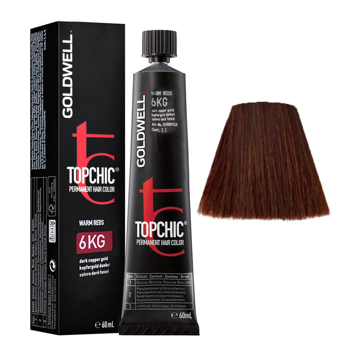 Goldwell, TopChic, Permanent Hair Dye, 6Kg Dark Copper Blonde, 60 ml - Feel You